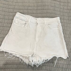 PAIGE Dani Shorts size 30 White Frayed Hem Jean Shorts